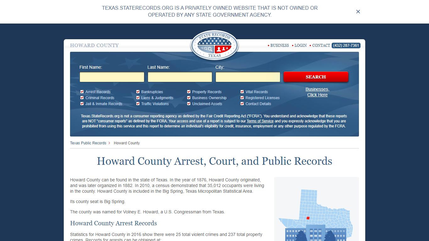 Howard County Arrest, Court, and Public Records