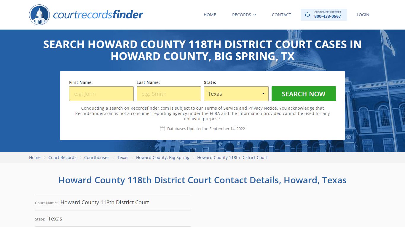Howard County 118th District Court Case Search - RecordsFinder