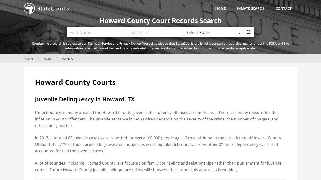 Howard County, TX Courts - Records & Cases - StateCourts