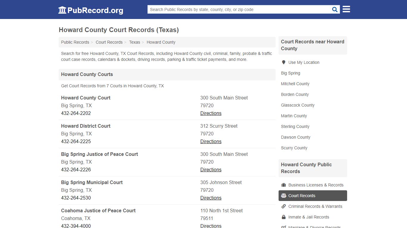 Free Howard County Court Records (Texas Court Records) - PubRecord.org